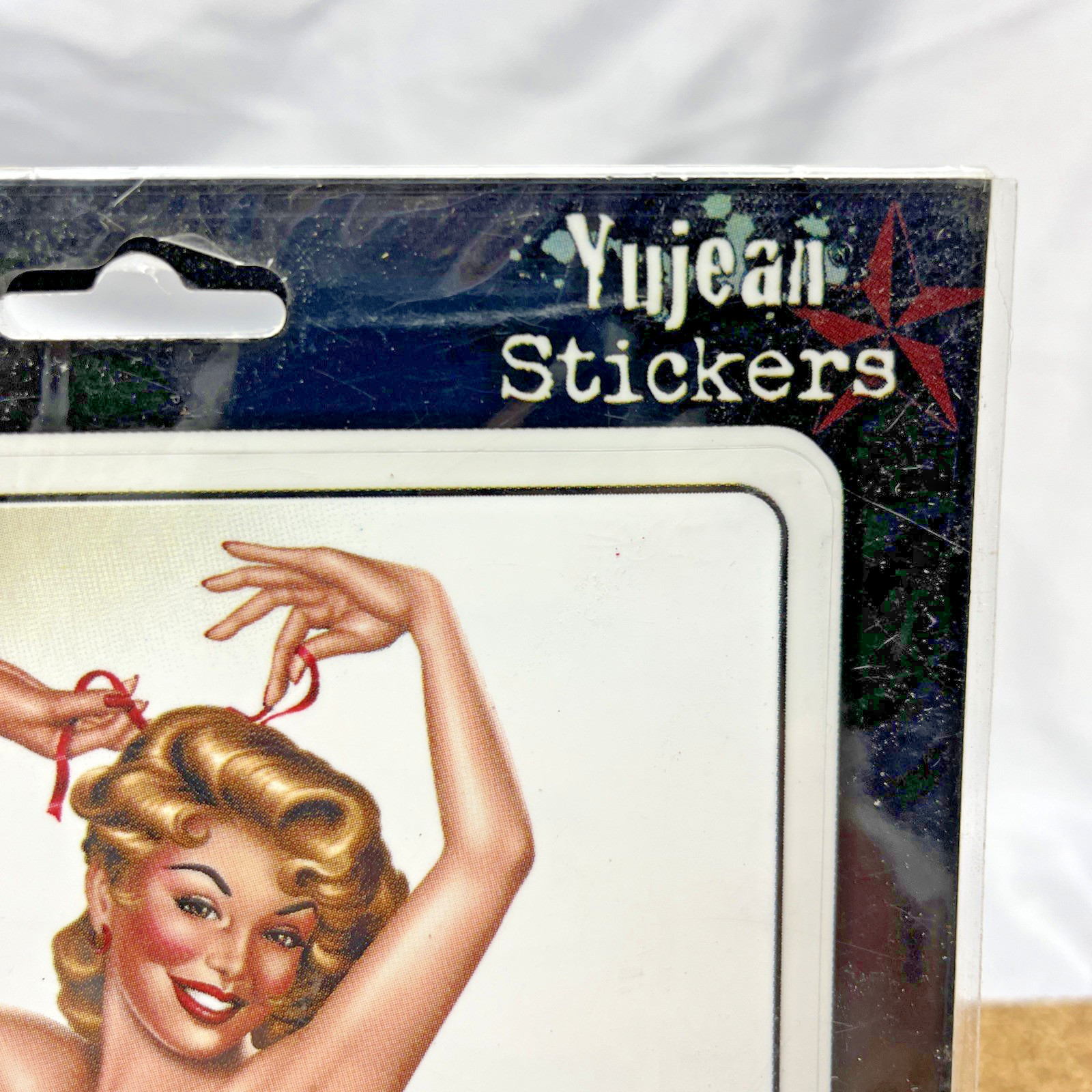 VTG Style Pinup Girl 6.5" Ace of Diamonds Decal Michael Landefeld Yujean NIP