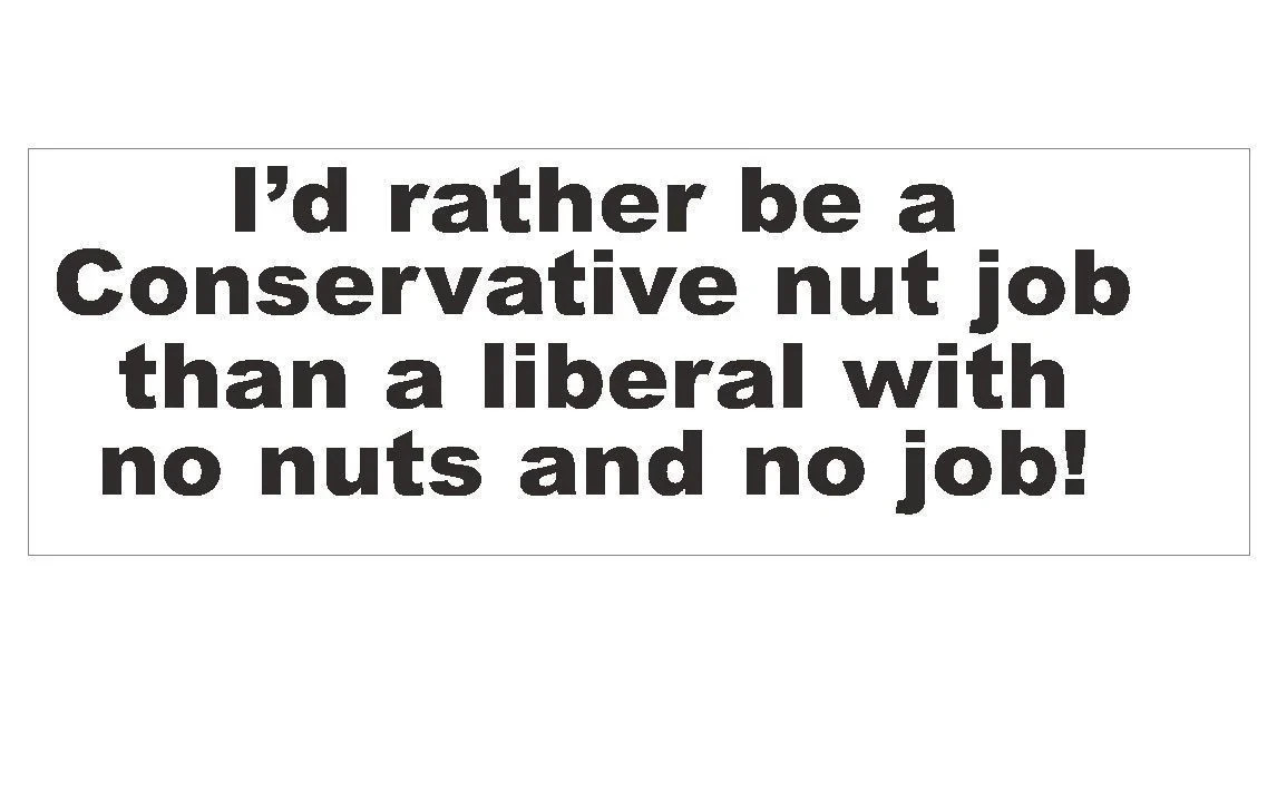 Anti Liberal Conservative Bumper Sticker or Helmet Sticker D262 Decal