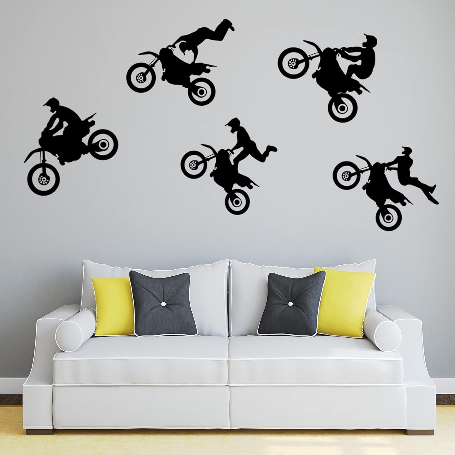 Motocross Wall Decals, Peel & Stick Dirt Bike Stickers for Bedroom, Room Decor