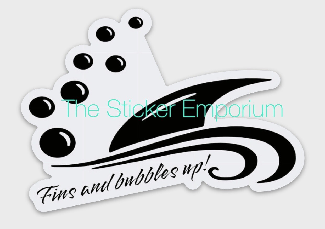 Fins And Bubbles Up Sticker Jimmy Buffett Waterproof ￼Parrot Head Decal