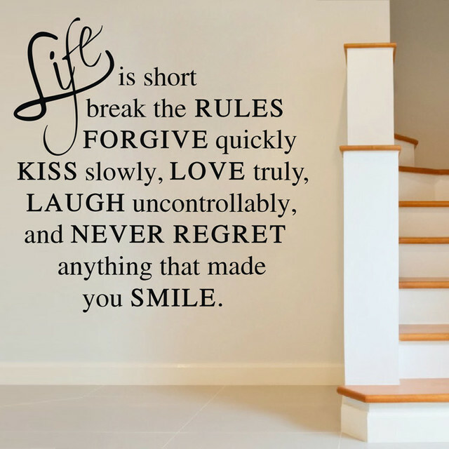 Life Live Love Laugh Smile Happy Family Living Room Quotes Home Decal Vinyl