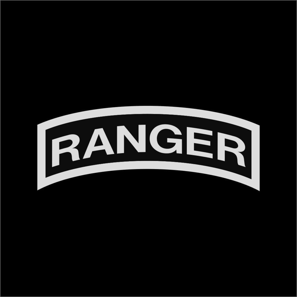 US Army Ranger Tab Military 1 Color Window Wall Vinyl Decal Sticker