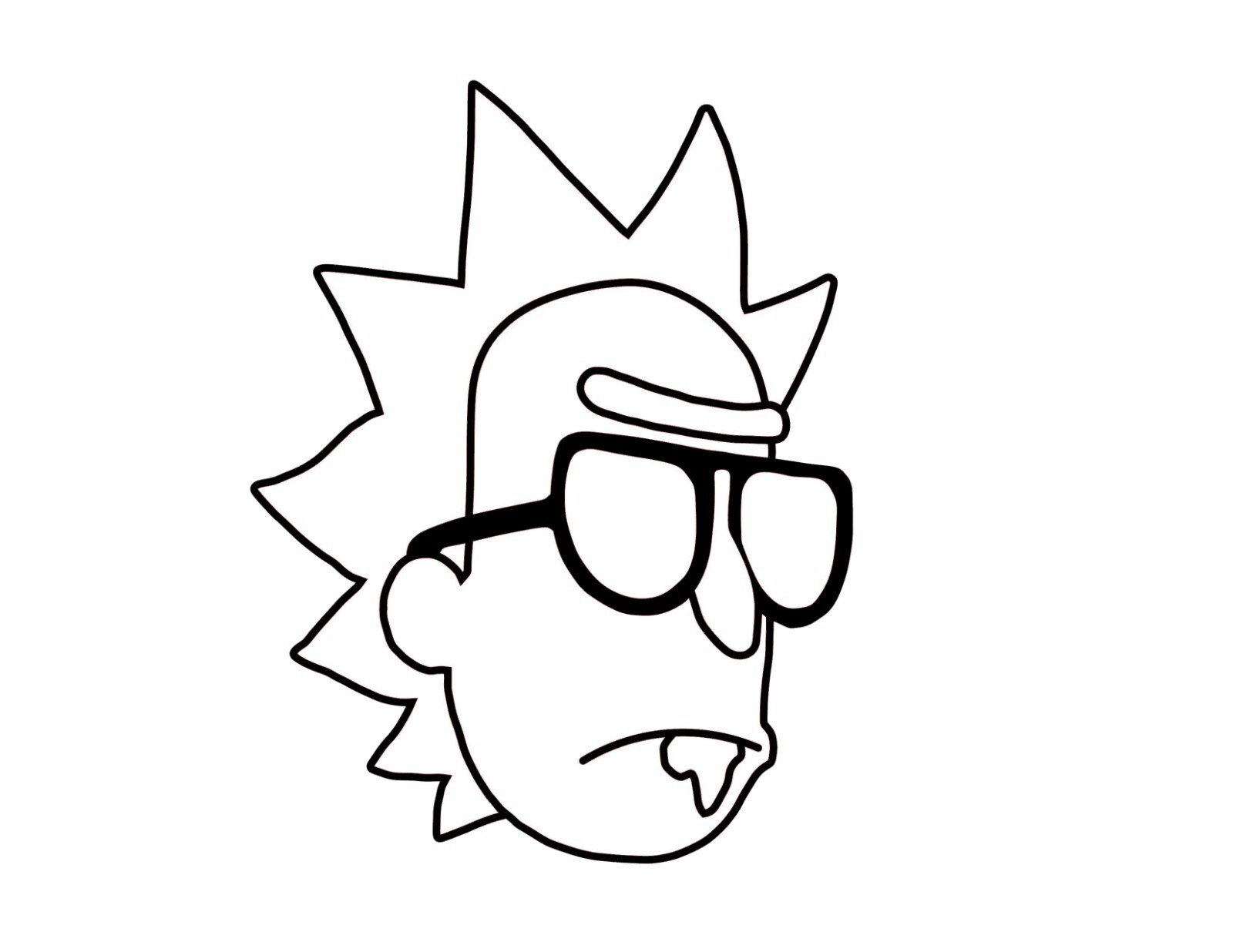 Rick and Morty Vinyl Sticker – Rick with Sunglasses 6"x8" 2pc(1 white & 1 black)