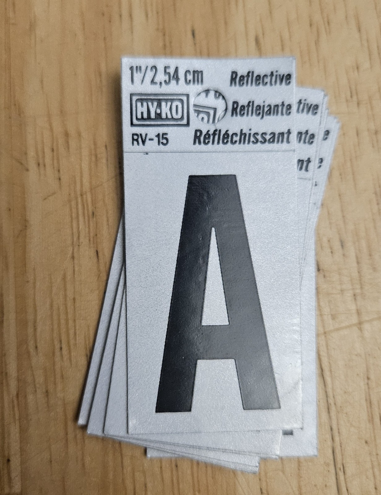HY-KO 1” Self-Adhesive RV-15 Reflective Letter Number Weather-Resistant