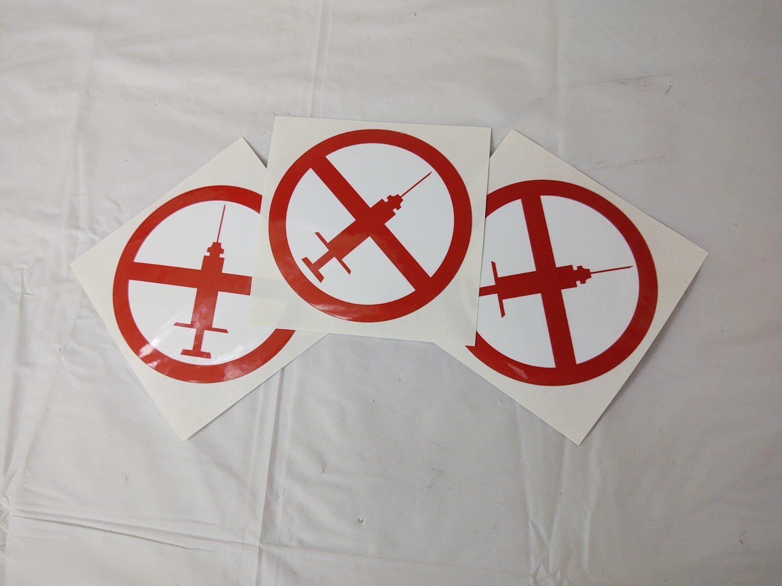 No Syringe Needles Round Trash Can Receptacle Stickers 12 Individual Stickers