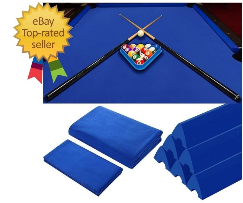Billiard Cloth for 8 ft Pool Table Pre Cut Felt with 6 Cloth Strips and 6 Pool T