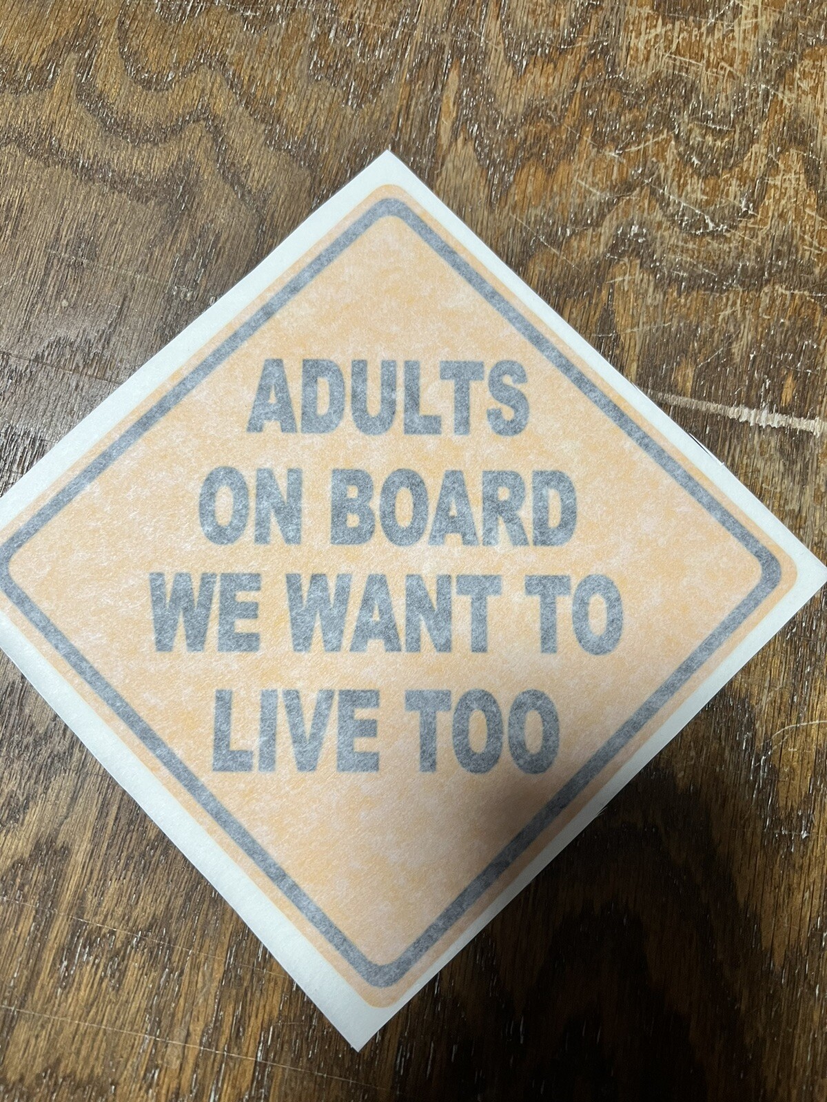 Adults On Board Funny Decal 8×8 Air Egress Vinyl