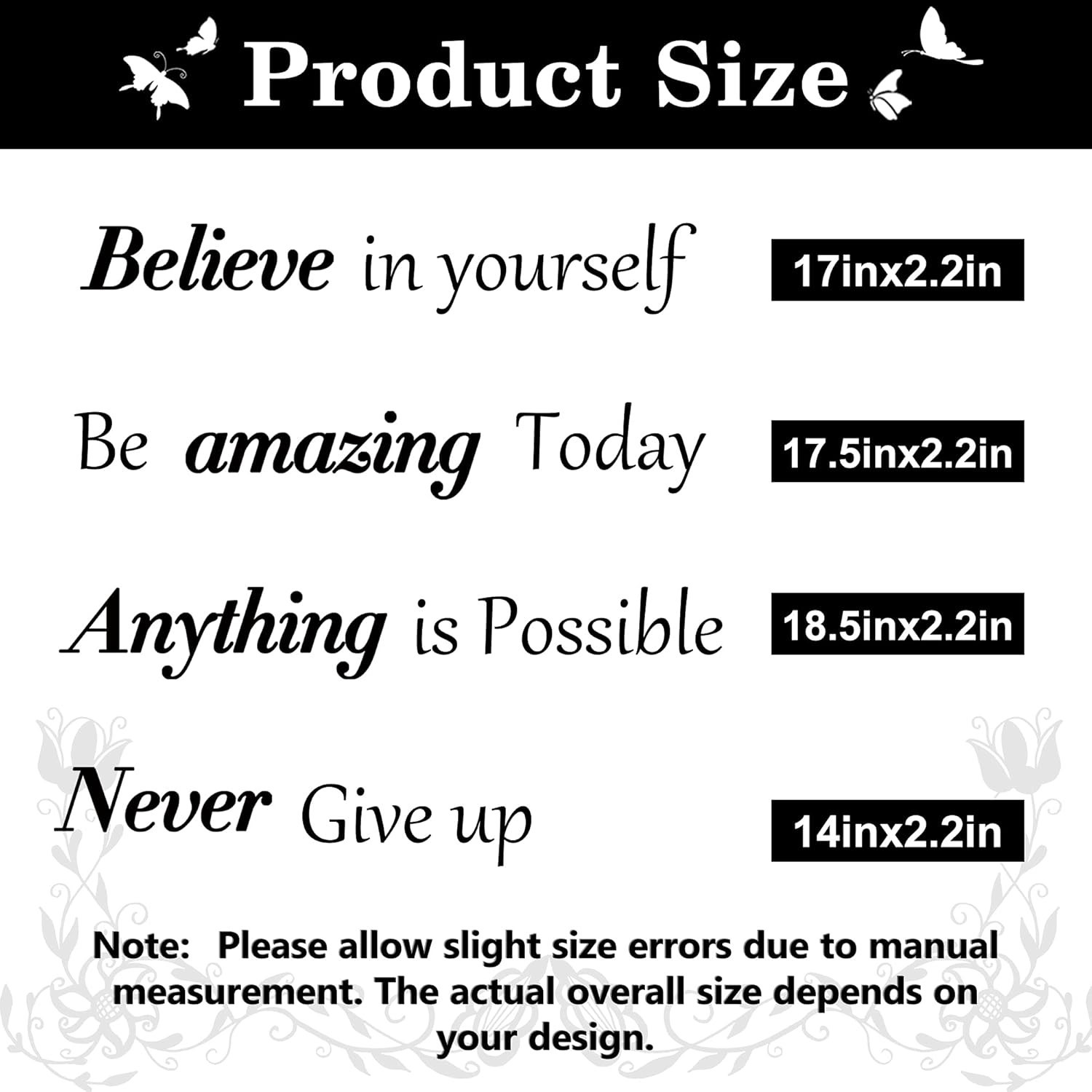 Inspirational Butterfly Wall Decals – Removable Quotes for Bedroom & Office