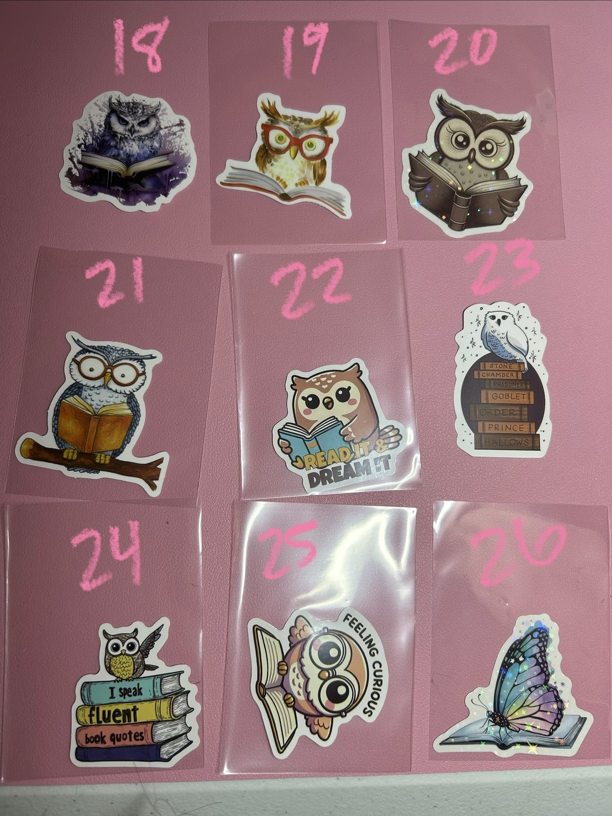 Animals Reading Books Stickers – Book Worms , Dogs , Penguins , Birds , Owls