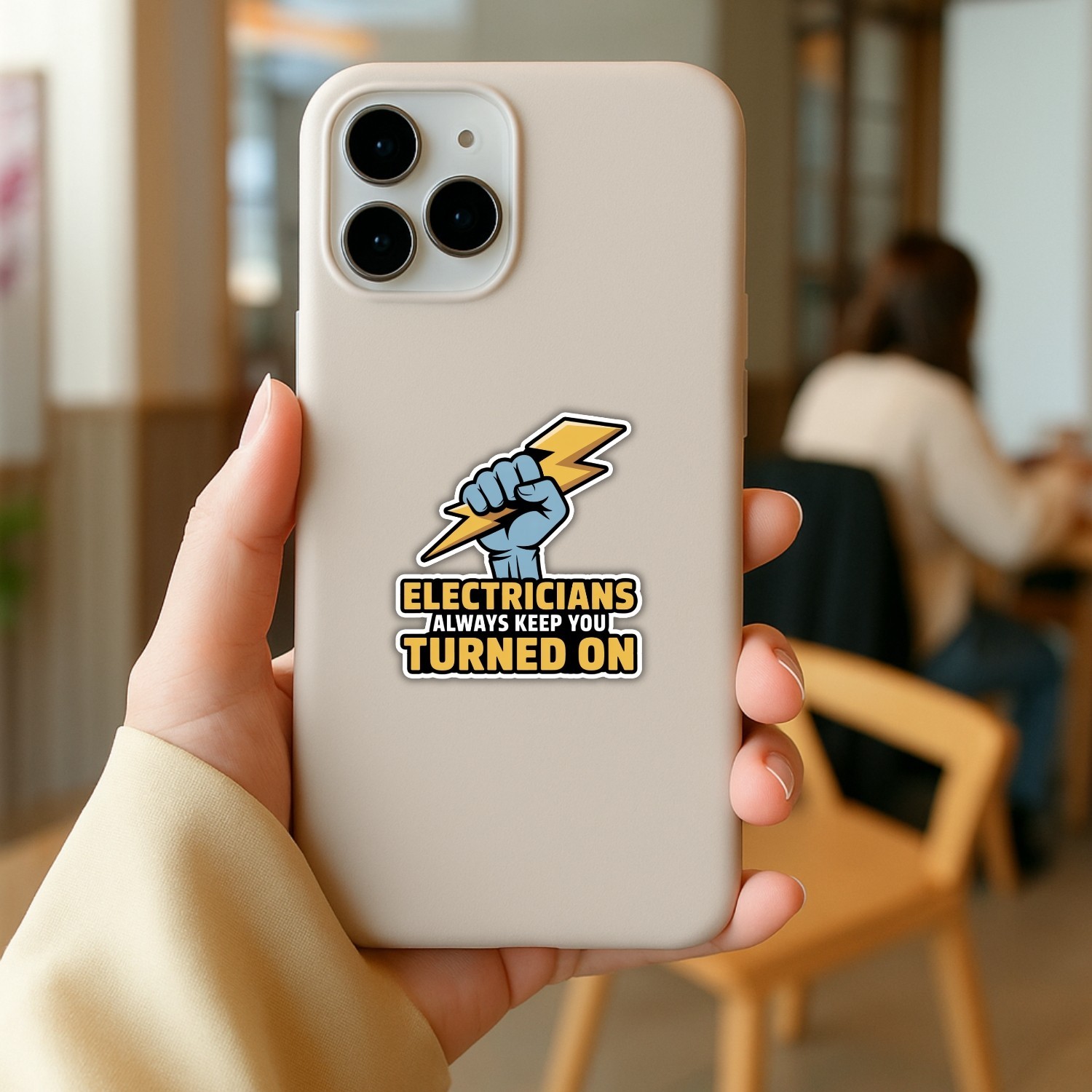 4PCS Electricians Always Keep You Turned On Stickers – Funny Lineman Work Decals
