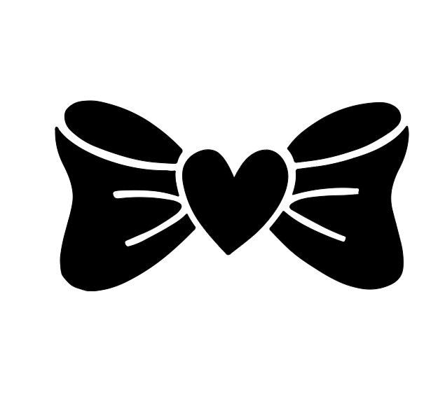 Cute Bow Heart Vinyl Decal Sticker Car Truck Window Laptop Water Bottle Mug