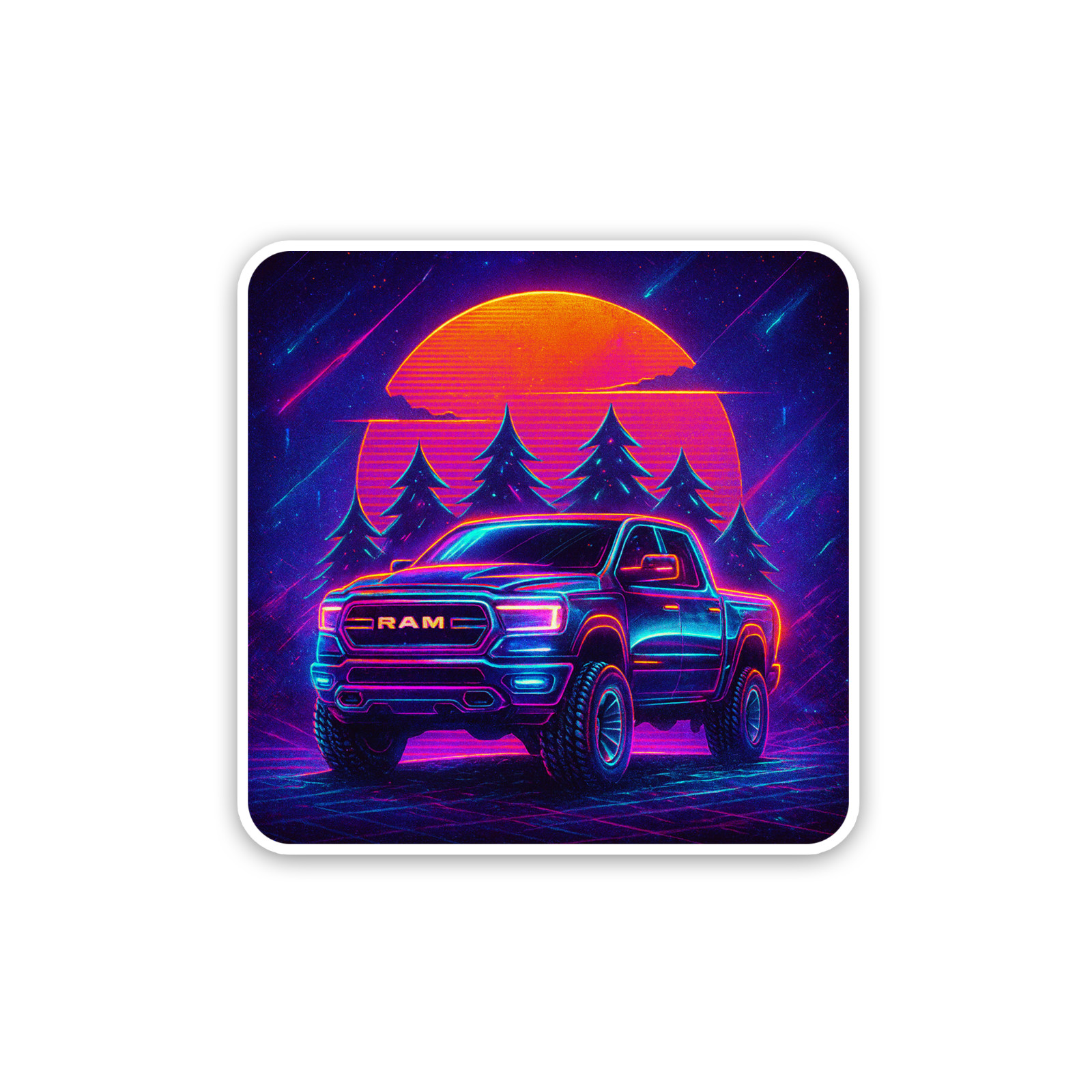 Pickup Truck Sticker 3.5 Inch Vinyl Decal Cyberpunk Style Waterproof Original