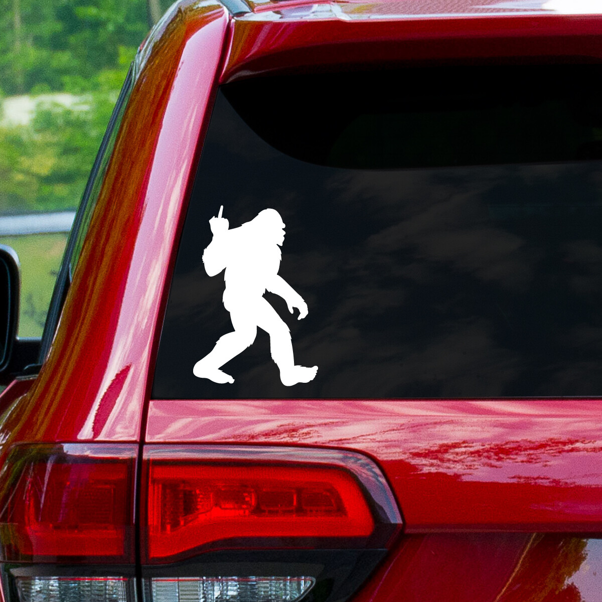 Sasquatch Middle Finger 5" Inch Window Decal | Funny | 28 Different Colors!
