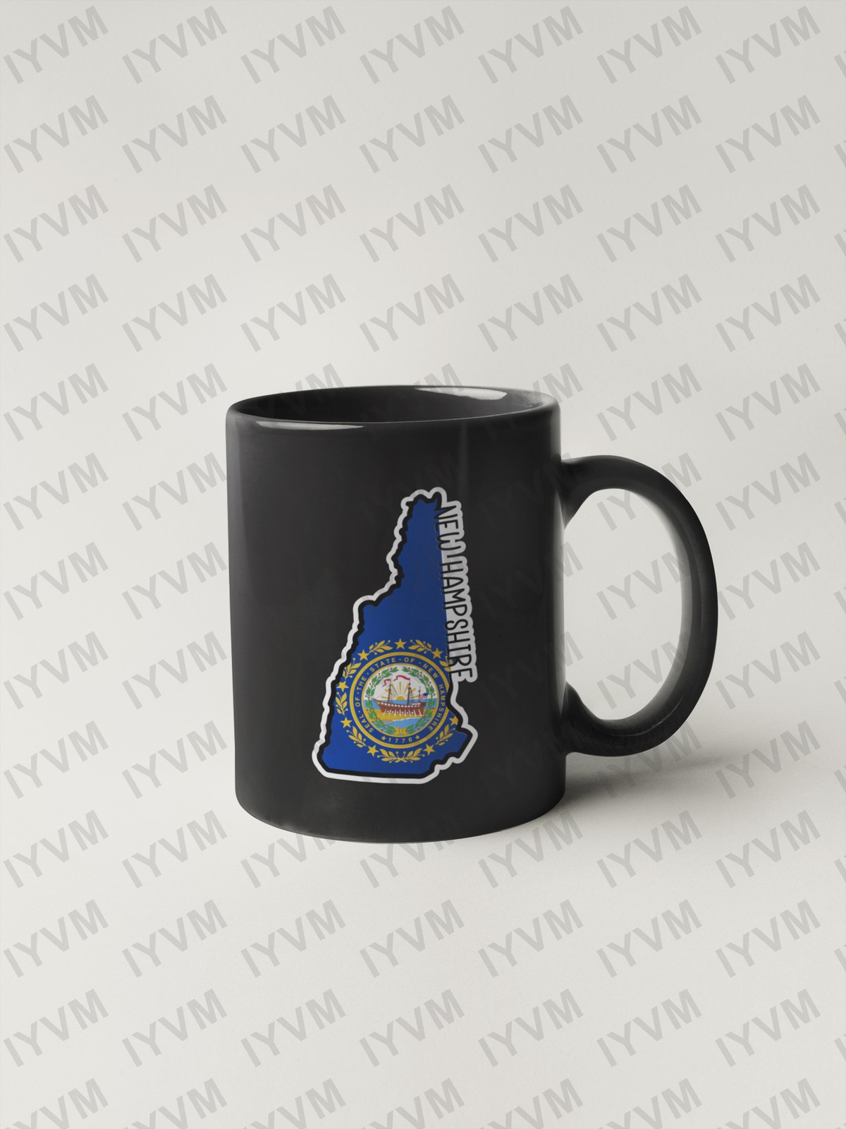 State of New Hampshire Flag Map Sticker Decal USA New Hampshire State
