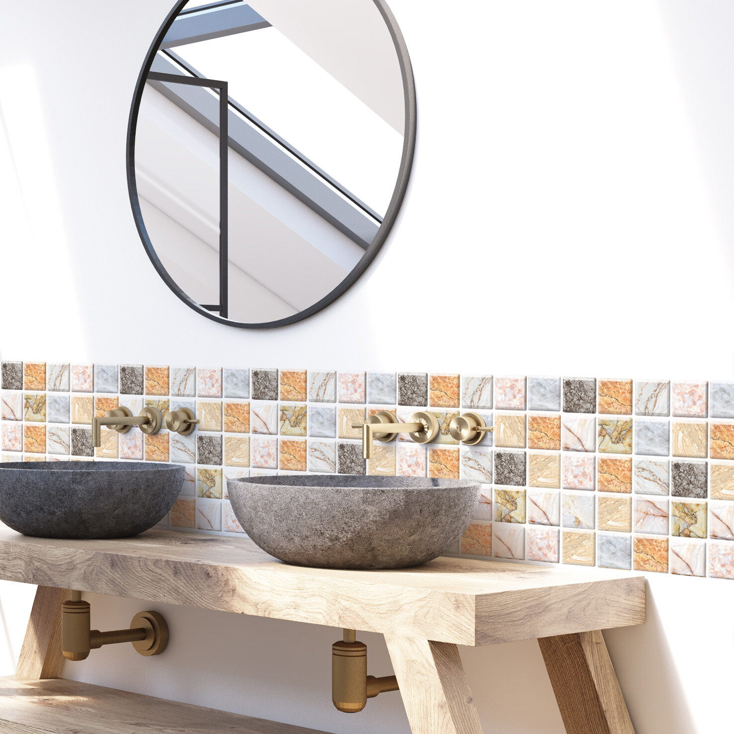 12"x12" 10Pcs 3D Wall Sticker Tile Brick Panel Self-adhesive Wall Waterproof PVC