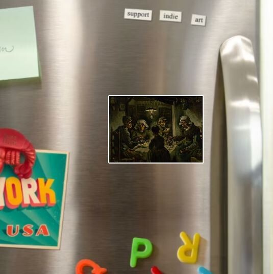 Vincent Van Gogh Potato Eaters Die Cut Glossy Fridge Magnet