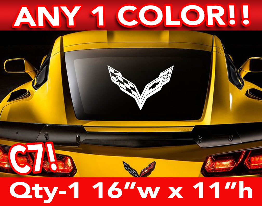 CORVETTE STINGRAY C7 CAR OR WALL DECAL STICKER 16"w x 11"h ANY 1 Color