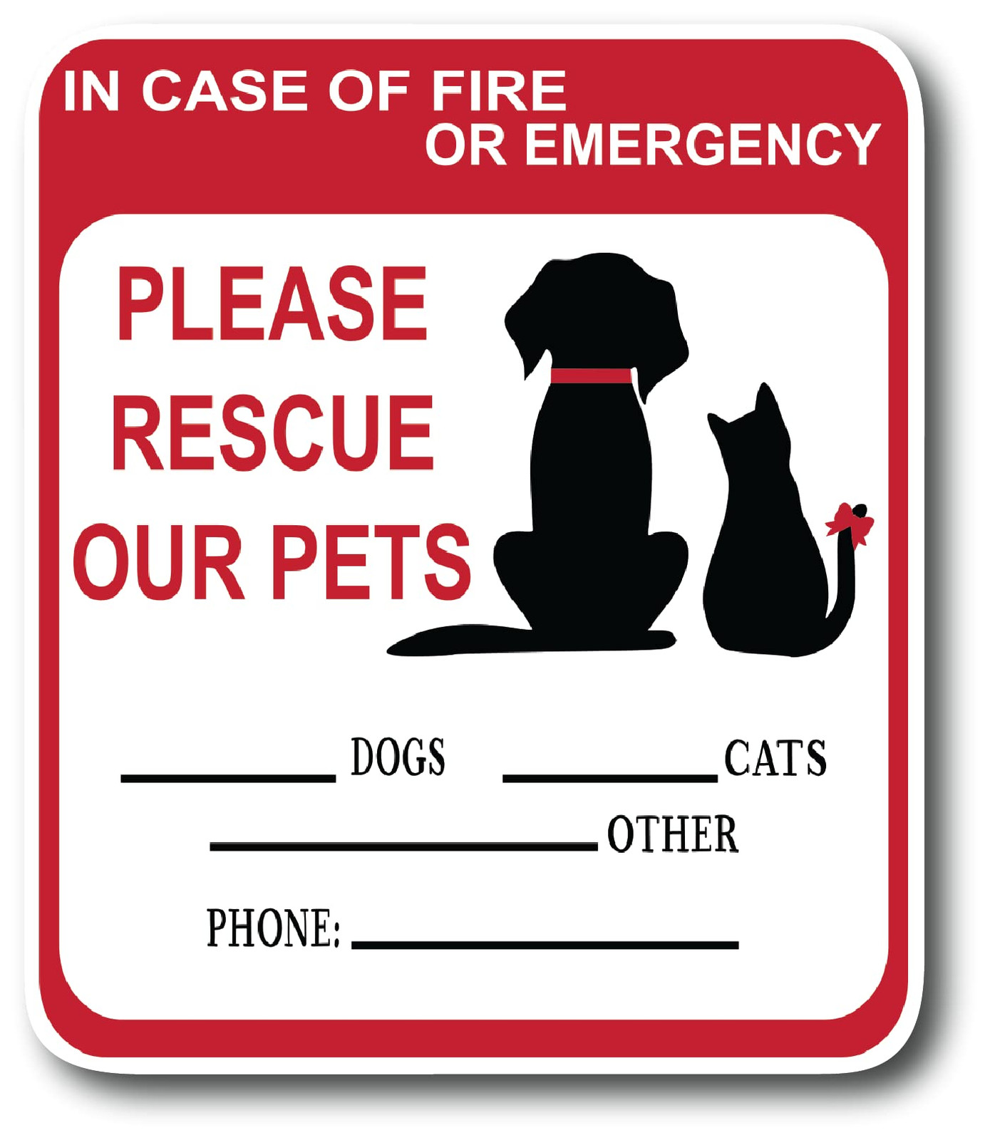 Red Kitchen Signage UV Protected Laminated Sticker Indoor Outdoor Use