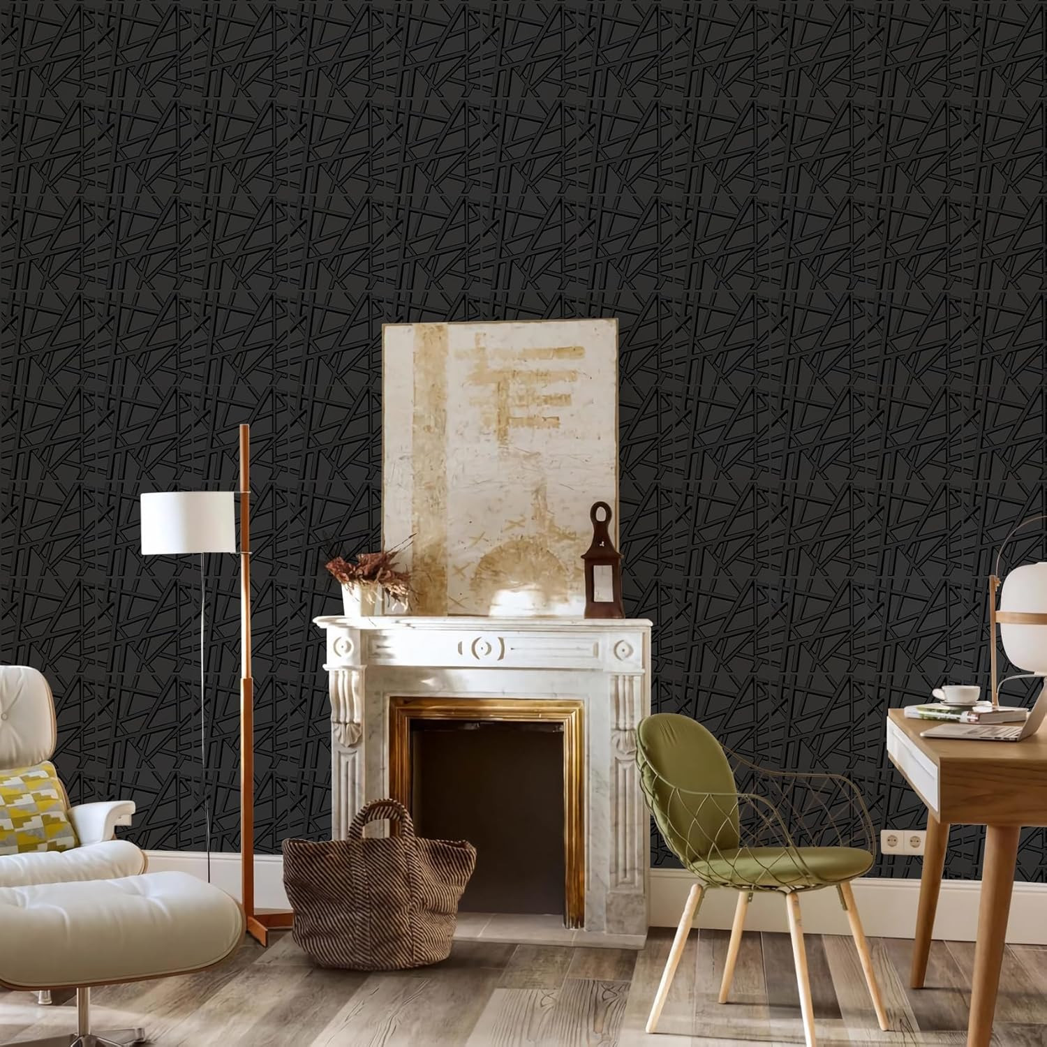 33 Pack 3D Wall Panels for Interior Wall Decor, 12"X12" Black Accent Textured
