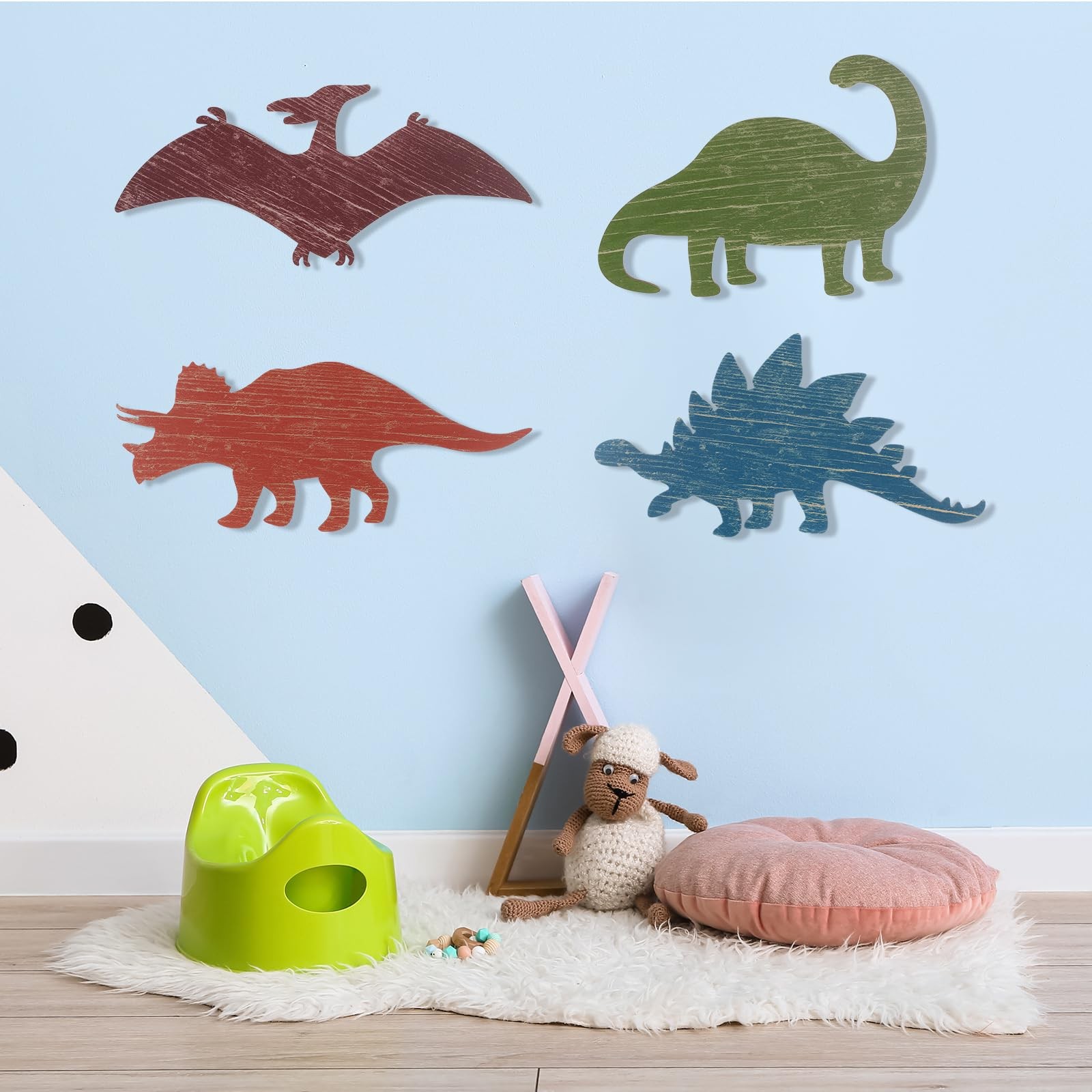 Dinosaur Wall Decors Wooden Boys Dinosaur Nursery Playroom Baby Shower Wall A…