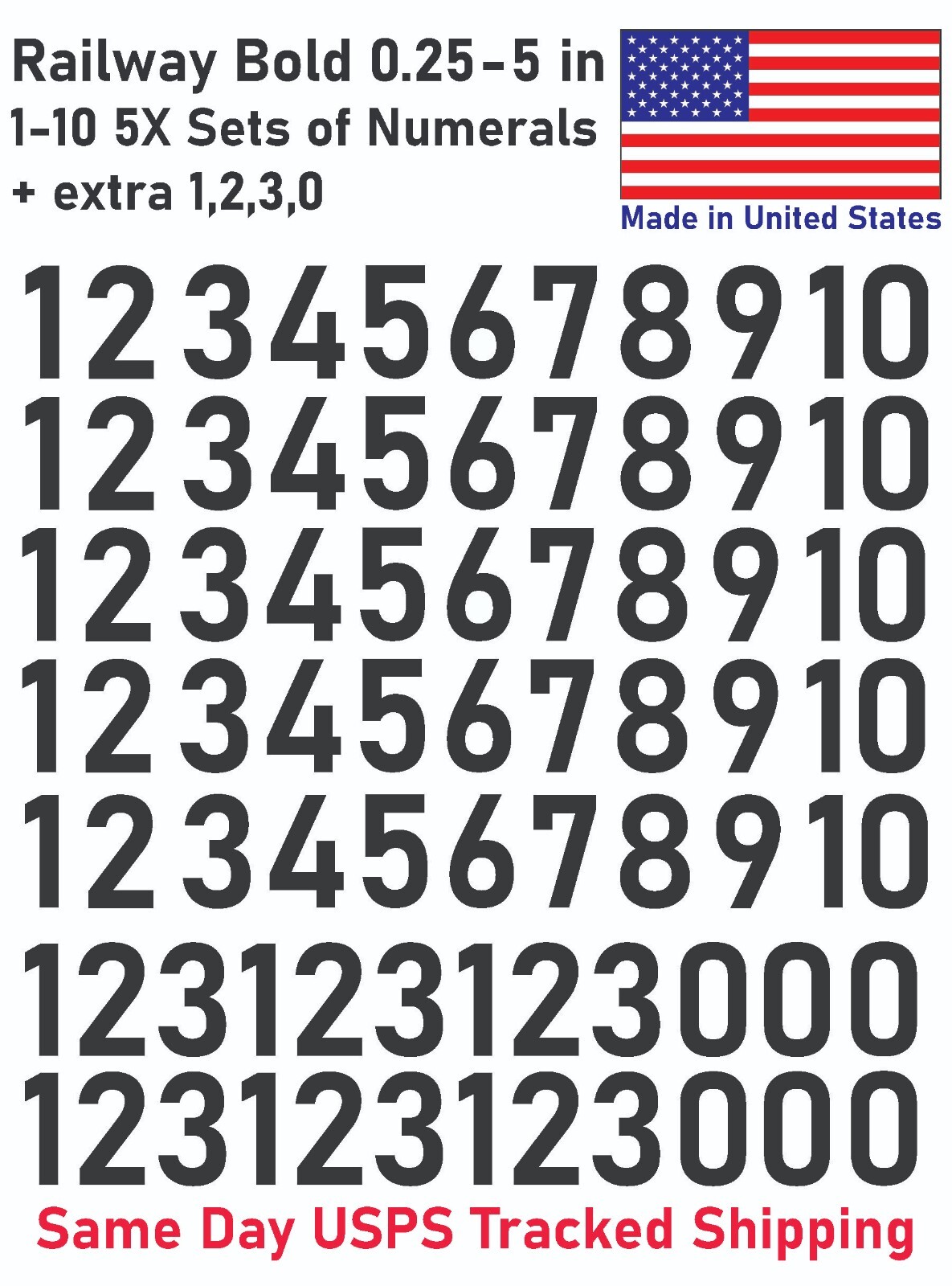 1-10 50+20 Outdoor Vinyl Decal Numbers for Mailbox, Shop, Wall, Address, Locker