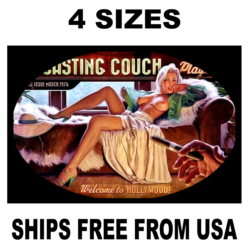 Sexy Adult Sticker Decal Sign Beautiful Blonde On Casting Couch
