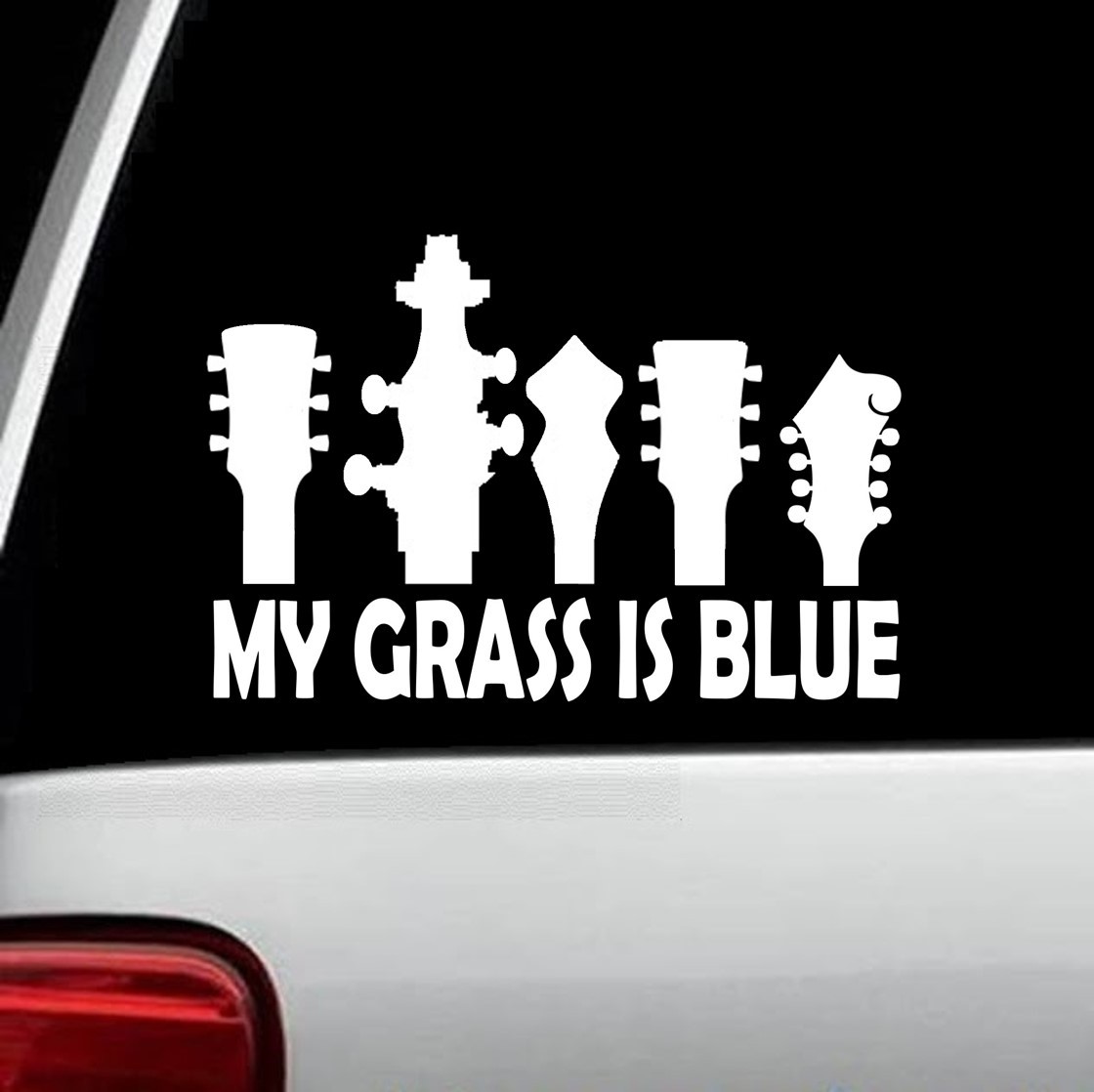 Bluegrass Music Guitar Bass Banjo Mandolin Decal Sticker for Car Window BG 254