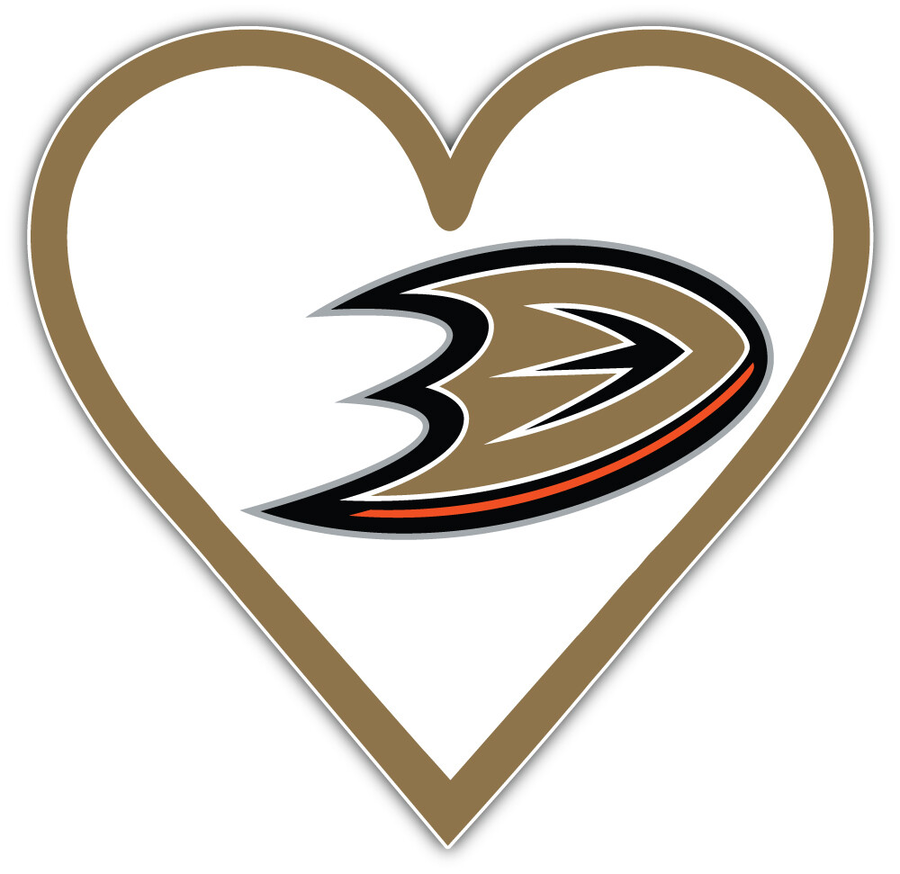 Anaheim Ducks Heart NHL Sport Car Bumper Sticker Decal "SIZES"