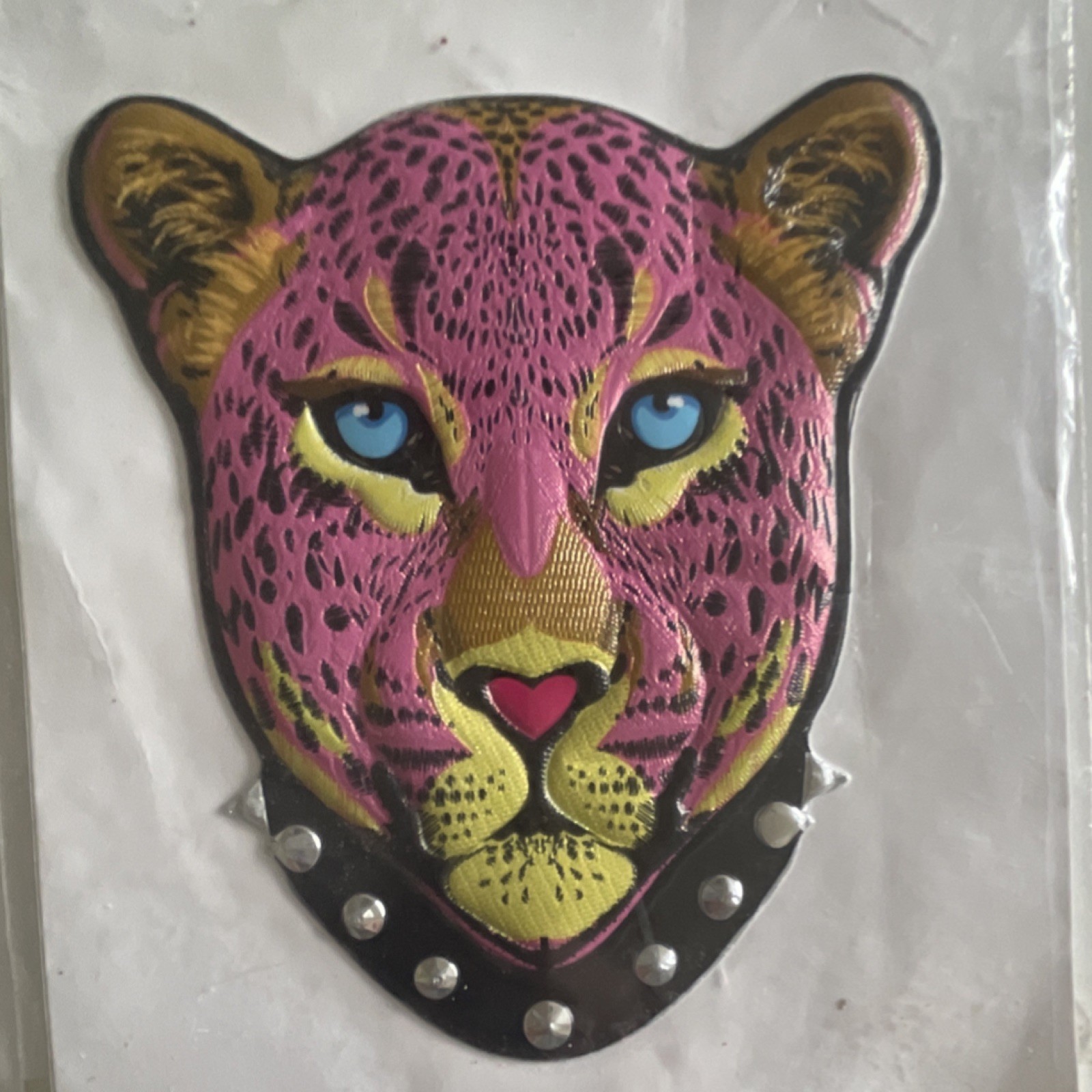 Crafter's Square Embossed Vinyl Pink Leopard Sticker Animal Print Wall Decor