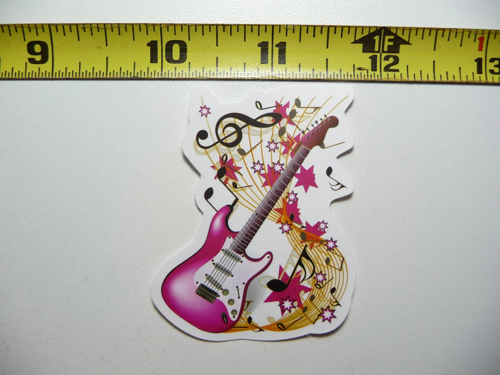 ELECTRIC GUITAR STAFF MUSIC PAPER NOTES SMALL STICKER DECAL BAND SONGS MUSICIAN