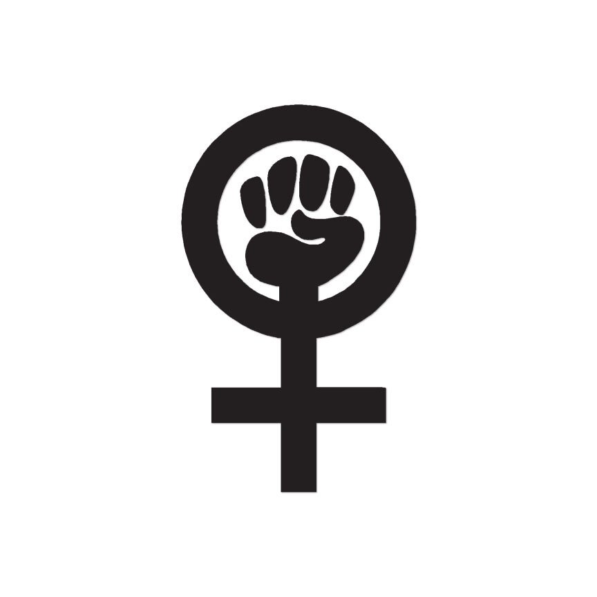 Woman Power Feminist – Vinyl Decal Sticker – Multiple Color & Sizes – ebn755