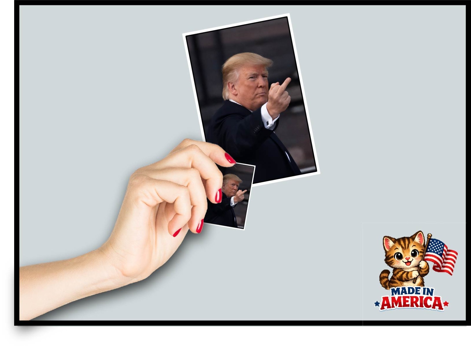 Trump Middle Finger Decal Sticker Flipping Off Political MAGA F*** You Funny USA