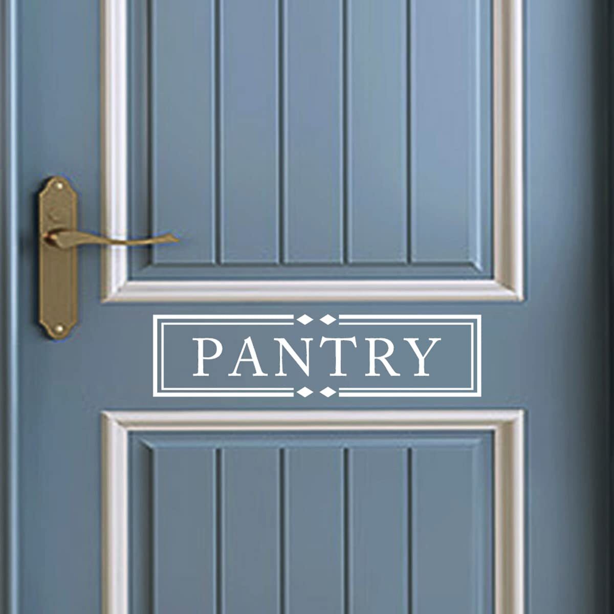 Pantry Decal Room Vinyl Sign Door Wall Stickers 15.5×4, White