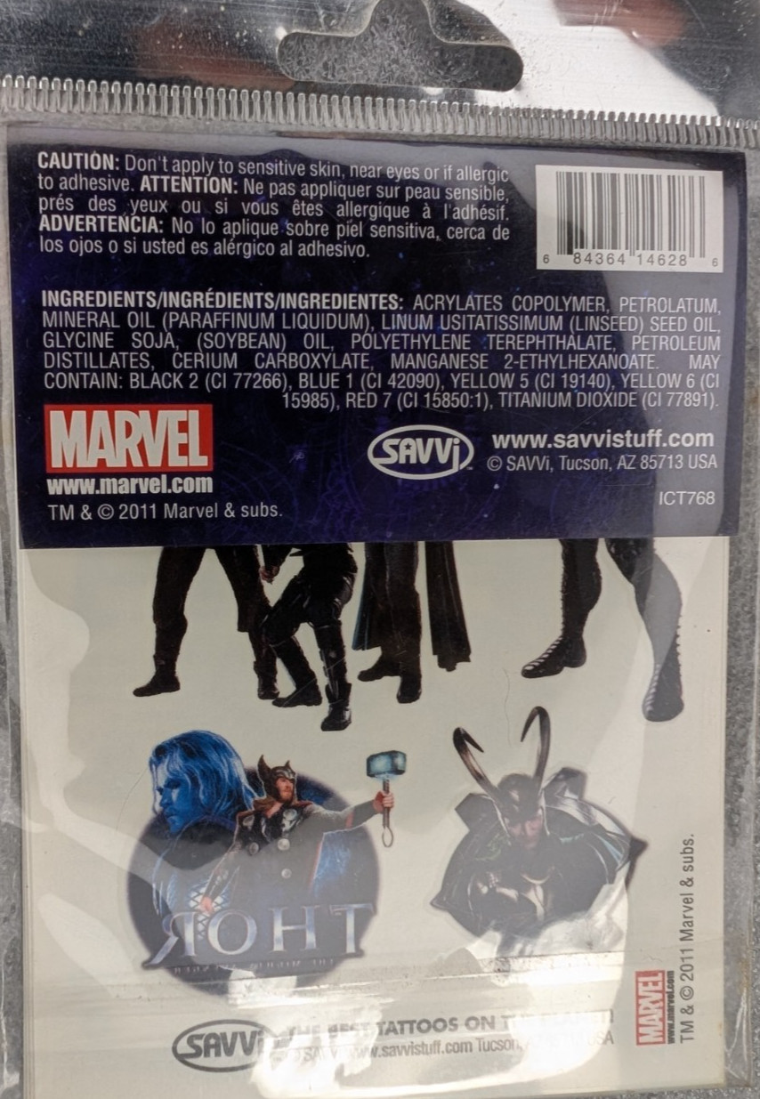 Marvel Avengers Assemble 25 Tattoos Thor The Mighty Avenger Officially Licensed