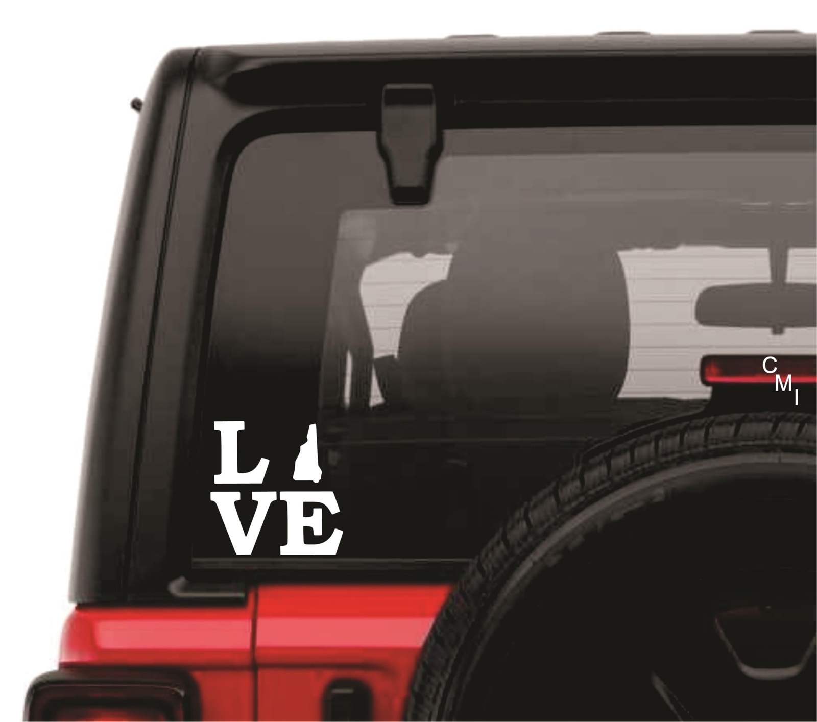 CMI644 Love New Hampshire 5" x 5" – Vinyl Die Cut Decal/ Bumper Sticker For