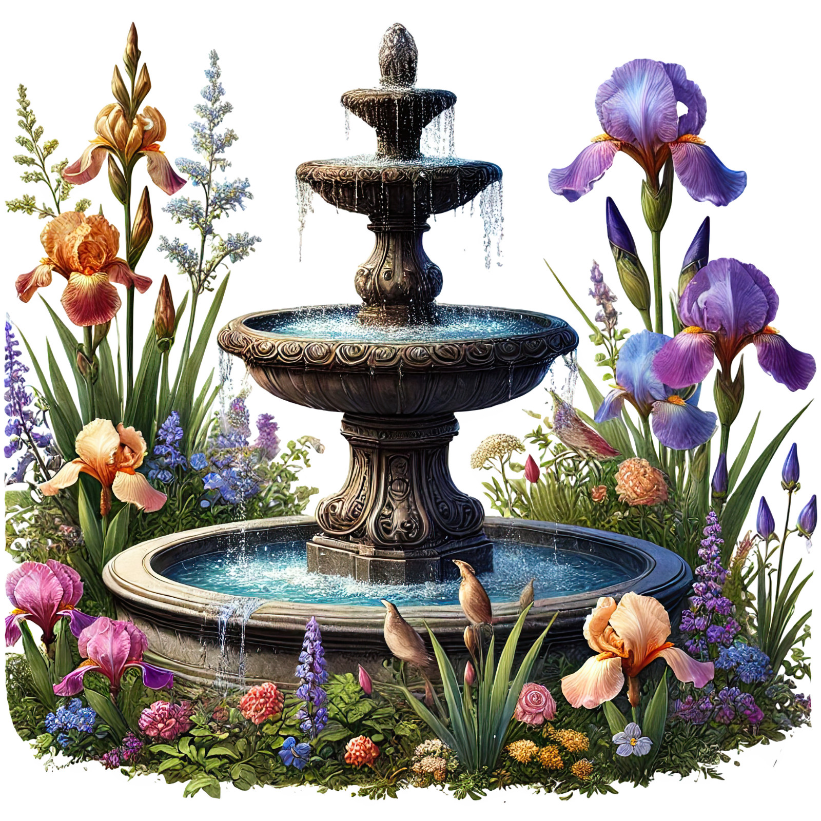 Wall decal sticker garden 18 x 18 cm large