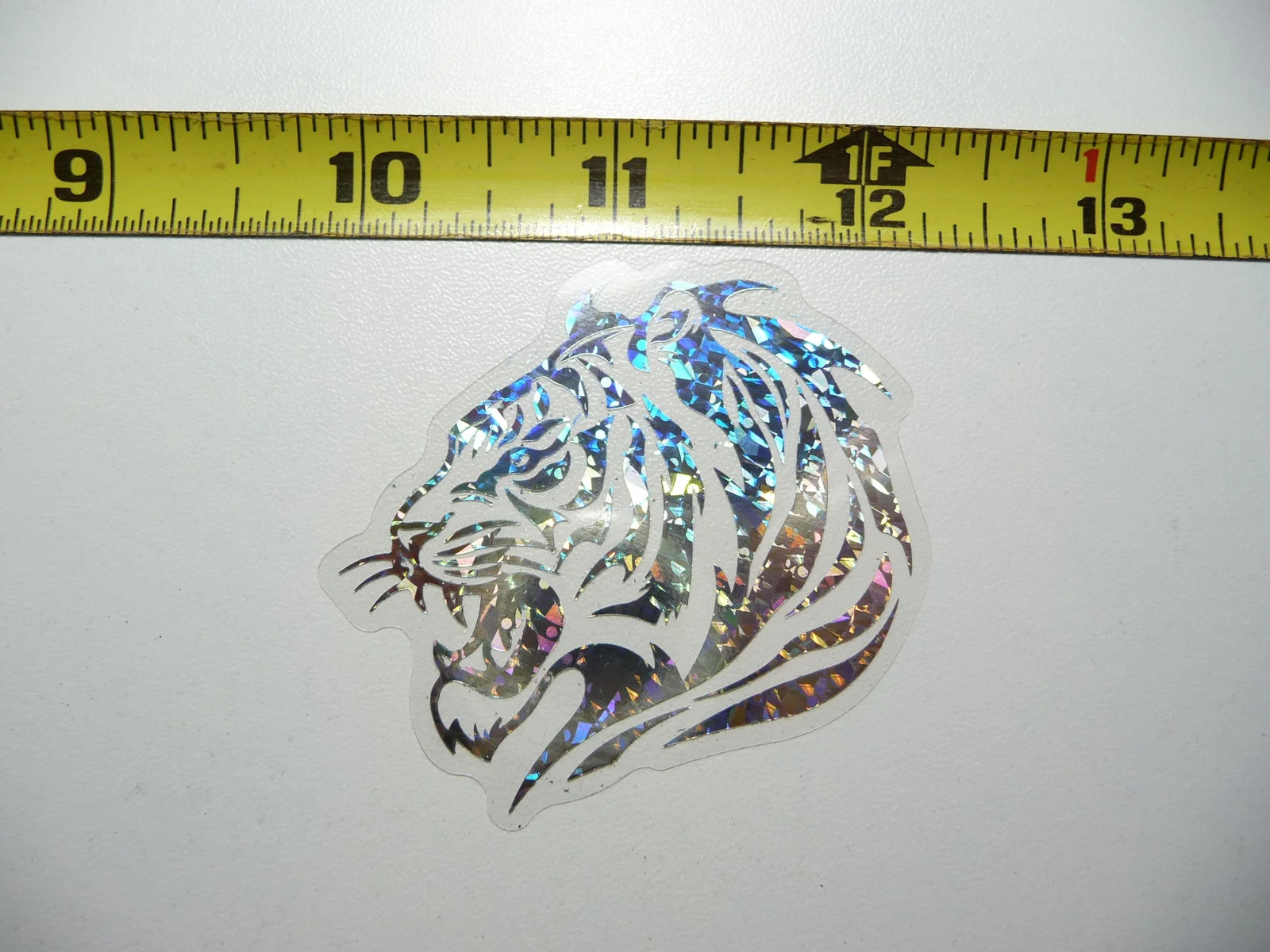 TIGER HEAD CAT HOLOGRAPHIC SMALL STICKER DECAL ZOO ANIMAL WILDLIFE SCRAPBOOKING