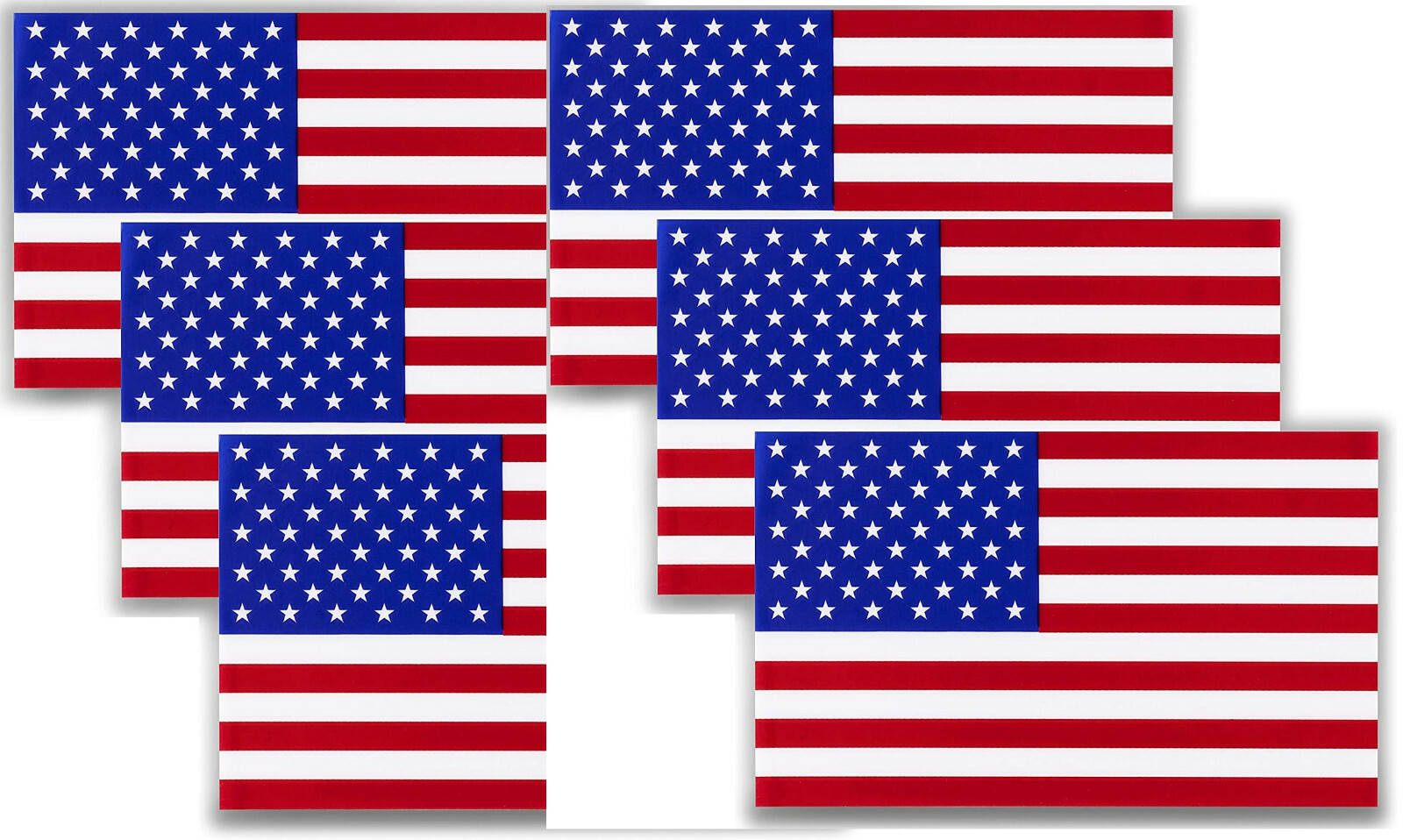 Gold Graphics American Flag 3" X 5" Vinyl Decal PACK OF 6