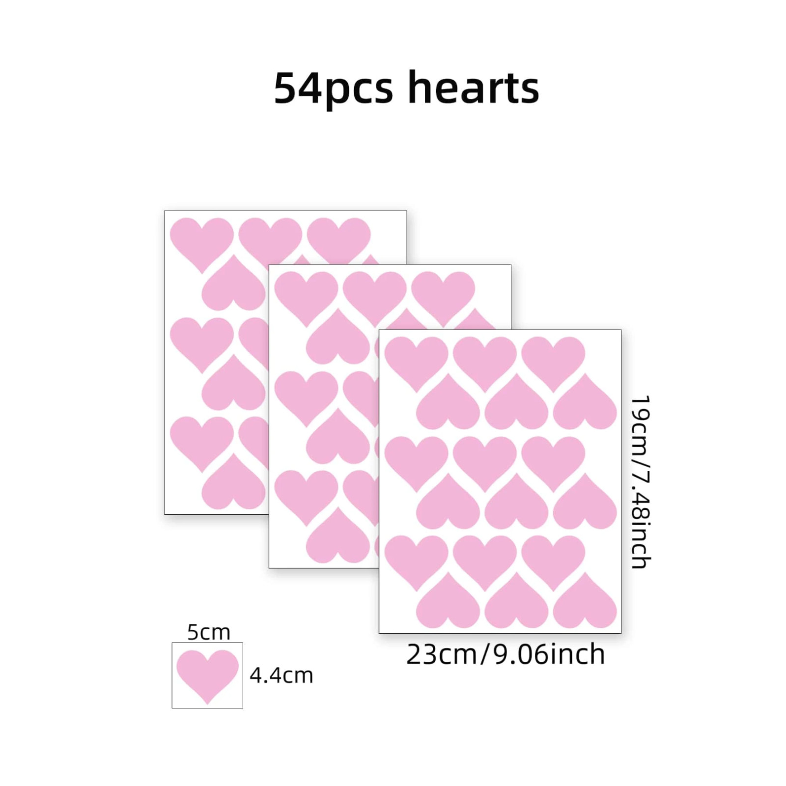 54pcs Heart Pattern Wall Sticker Stickers Wall Decal Vinly Decal for Home Decor