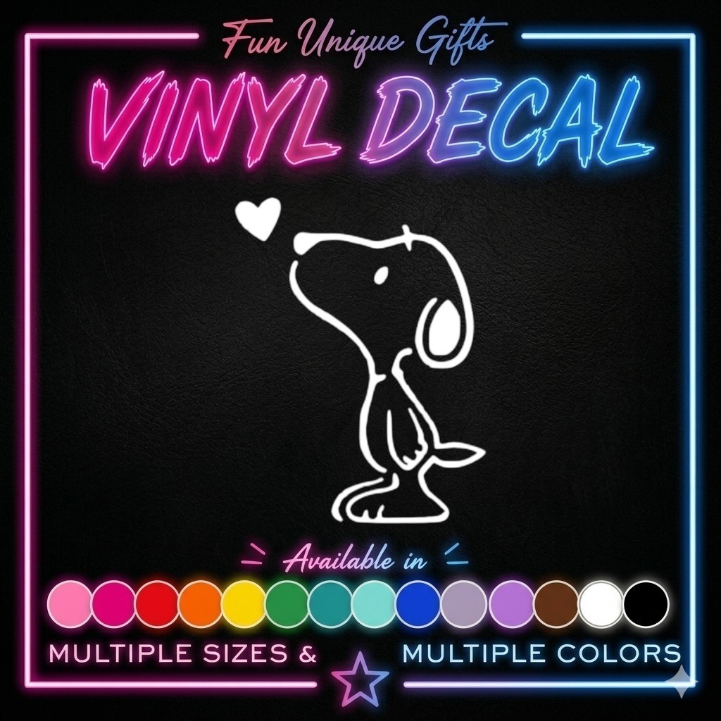 Snoopy Vinyl Decal Sticker -Multiple Colors & Sizes- FREE SHIPPING