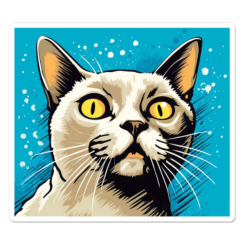 Popart Burmese Cat Sticker Decal