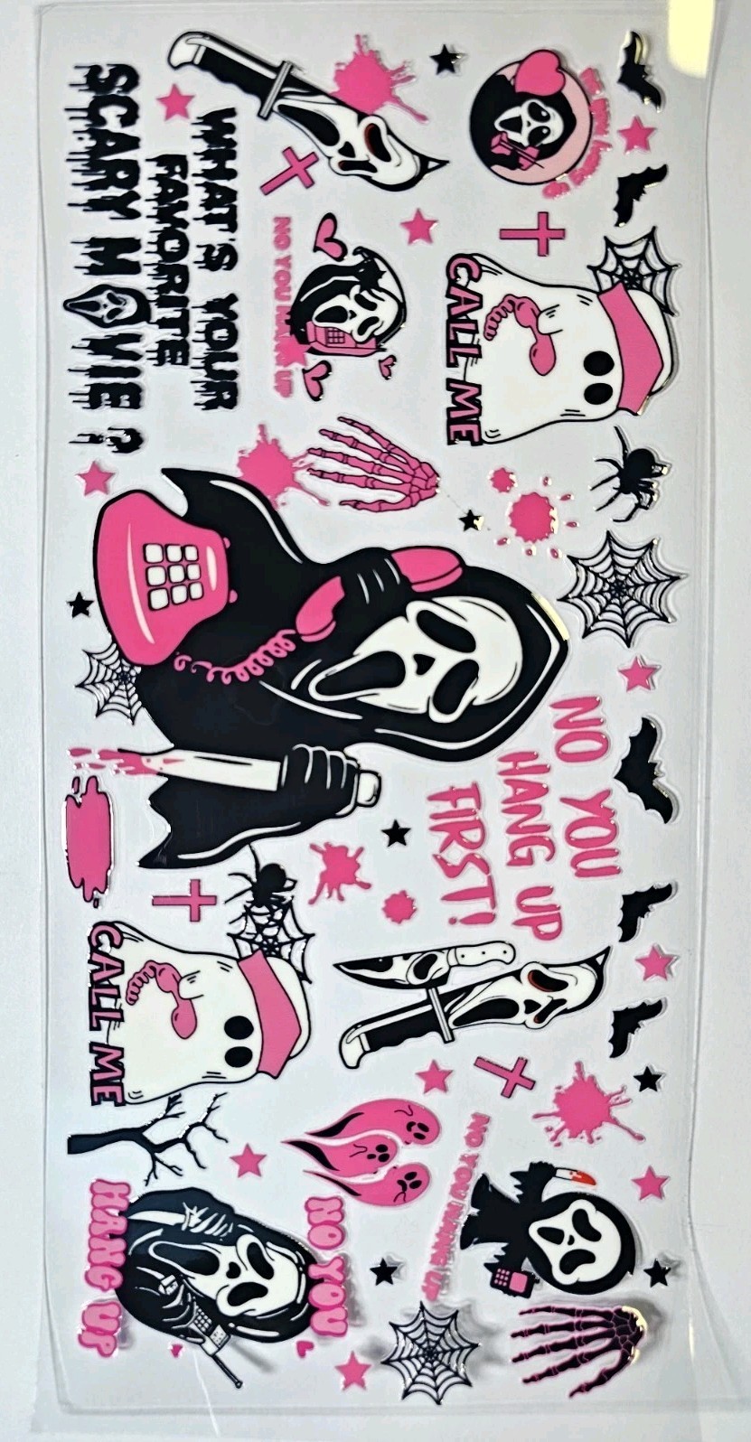Ghost Face UV DTF Transfer Sticker Wrap Tumbler UVDTF BUY 10+ GET COMBINED SHIP