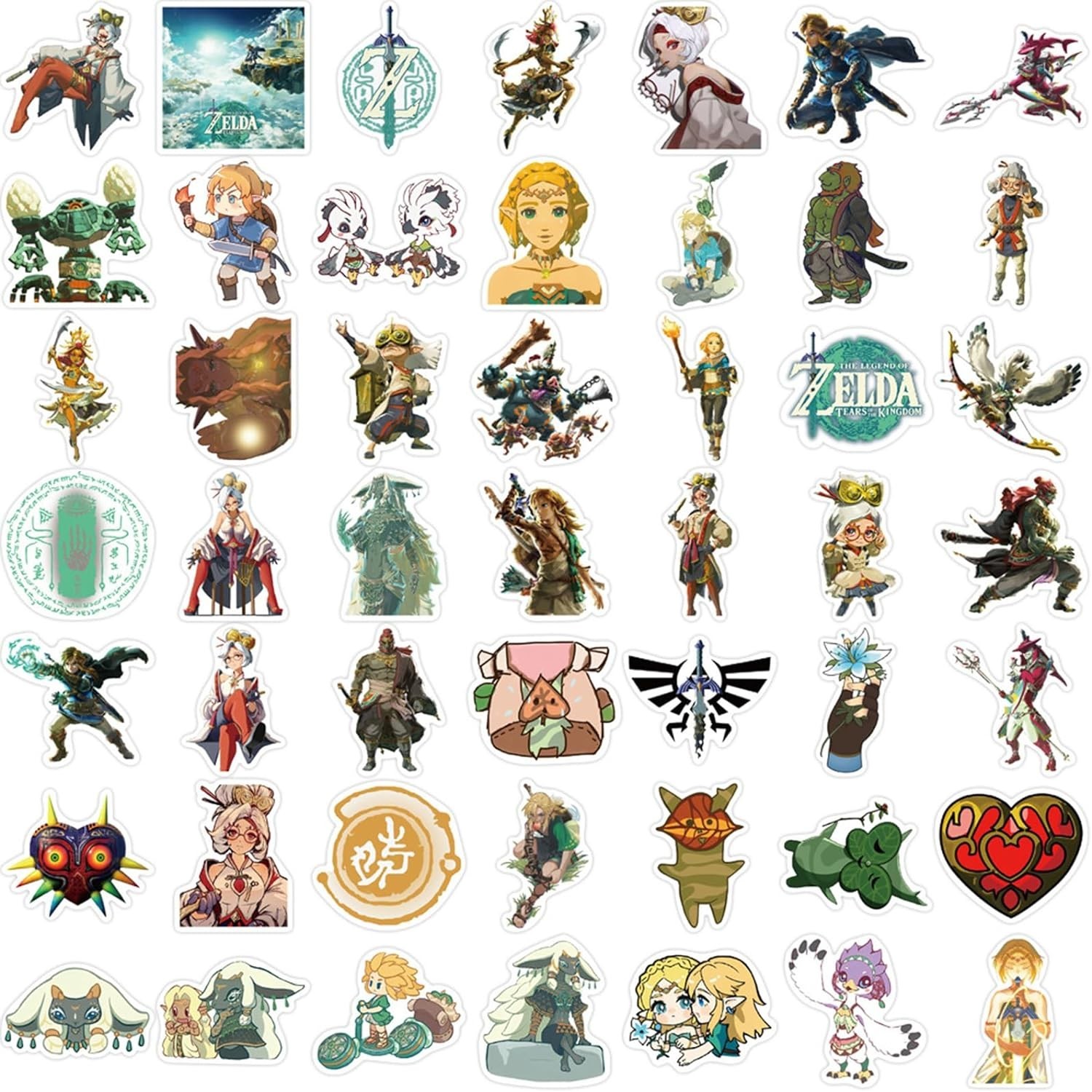 Collectible 50pcs Zelda Vinyl Decals for Personalizing Laptops, Guitars & Bikes
