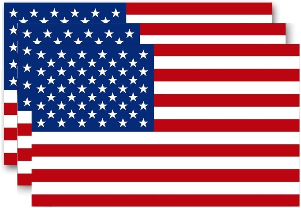 Reflective American Flag Stickers – 3-Pack, 5×3 Inches – Durable & Waterproof…
