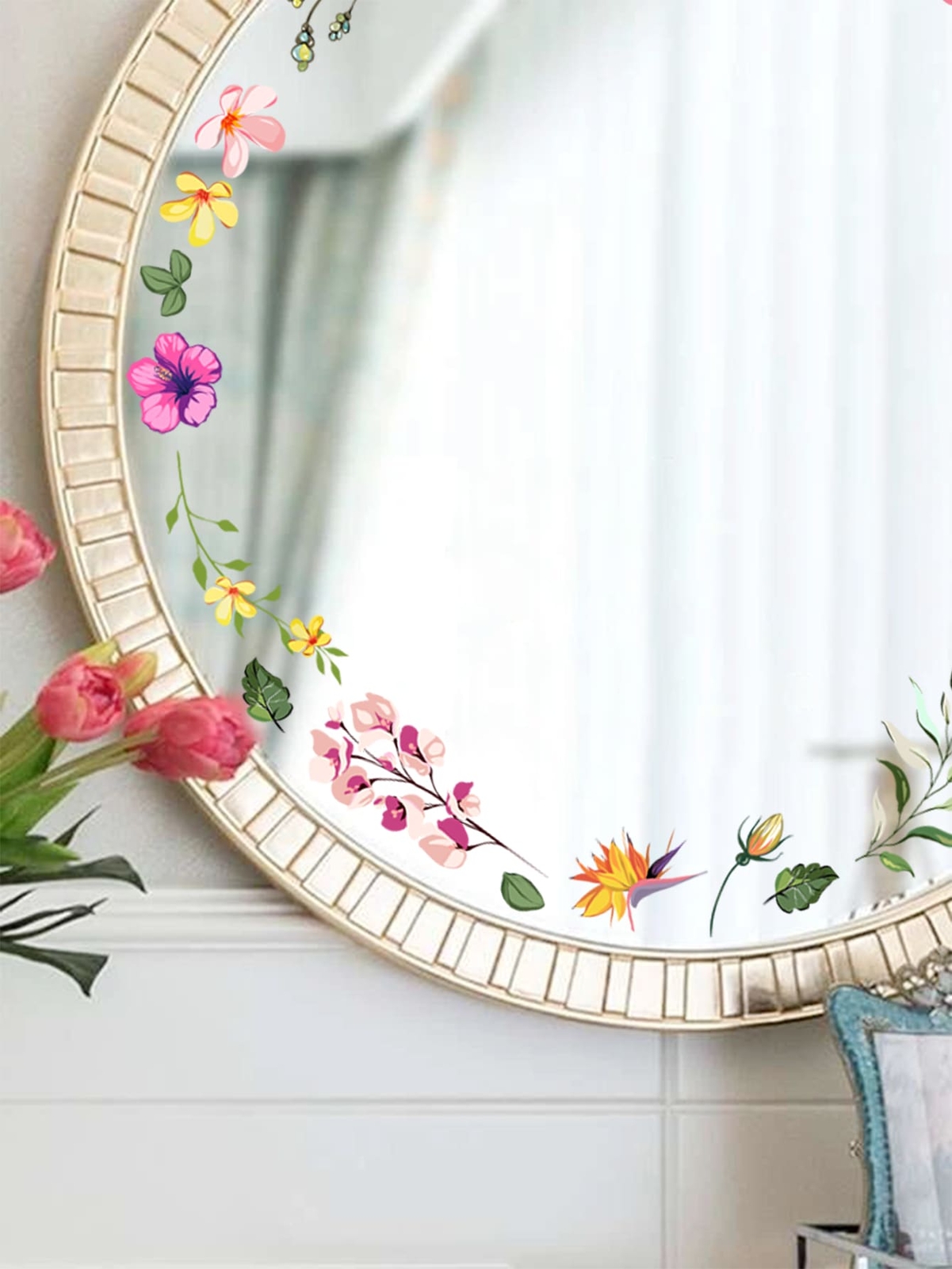 Flower Pattern Wall Sticker Removable DIY Wall Art Decor Decals Murals for Home
