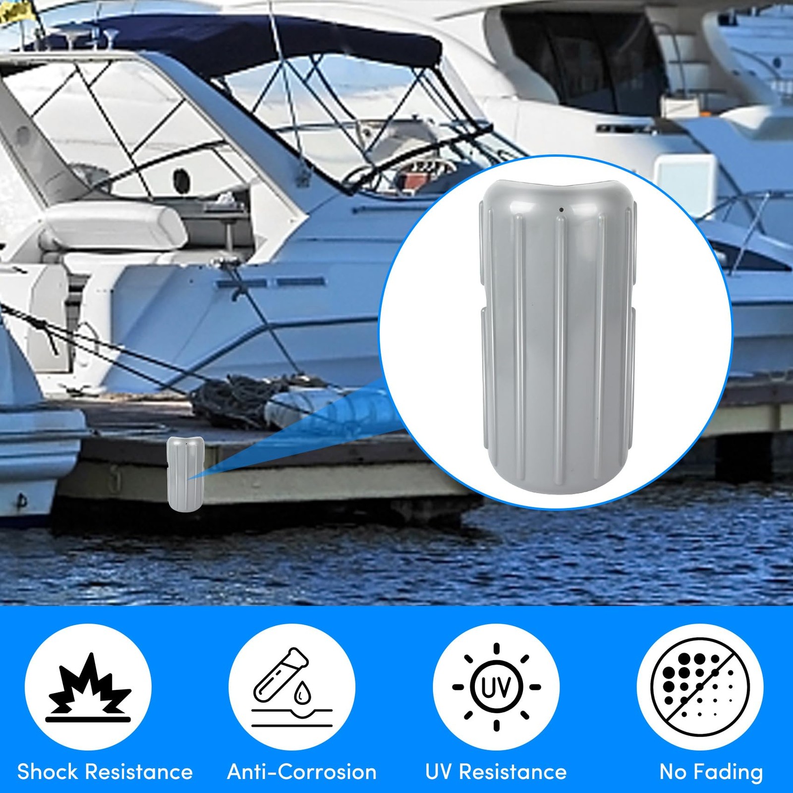 ORLANG 8in X 16in Corner Dock Bumper Fender Inflatable Dock Protection for Do…