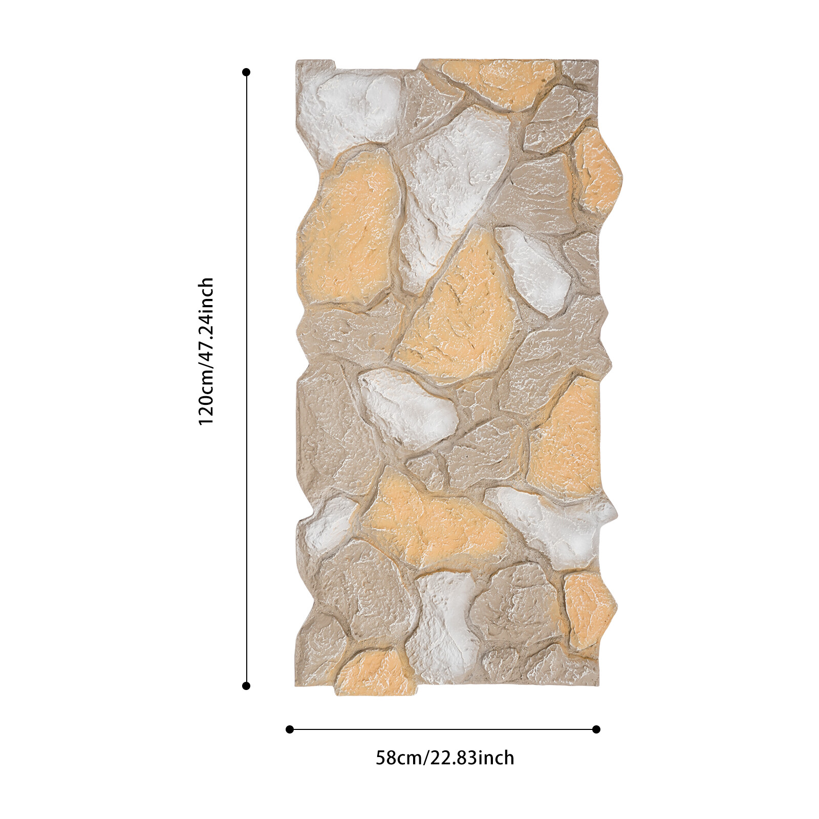 3D Faux Stone Wall Panel PU Wall Panel for Interior Exterior Decor Reddish Brown