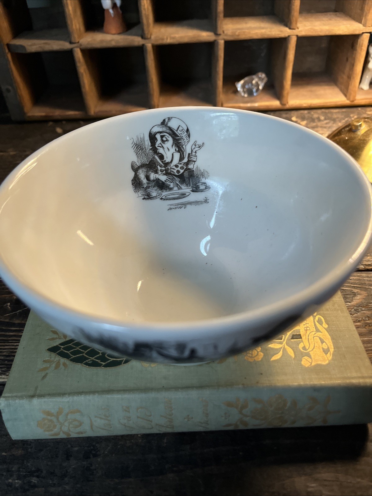 Alice Wonderland Bowl Mad Tea Party Mad Hatter Hare PrintRun Co