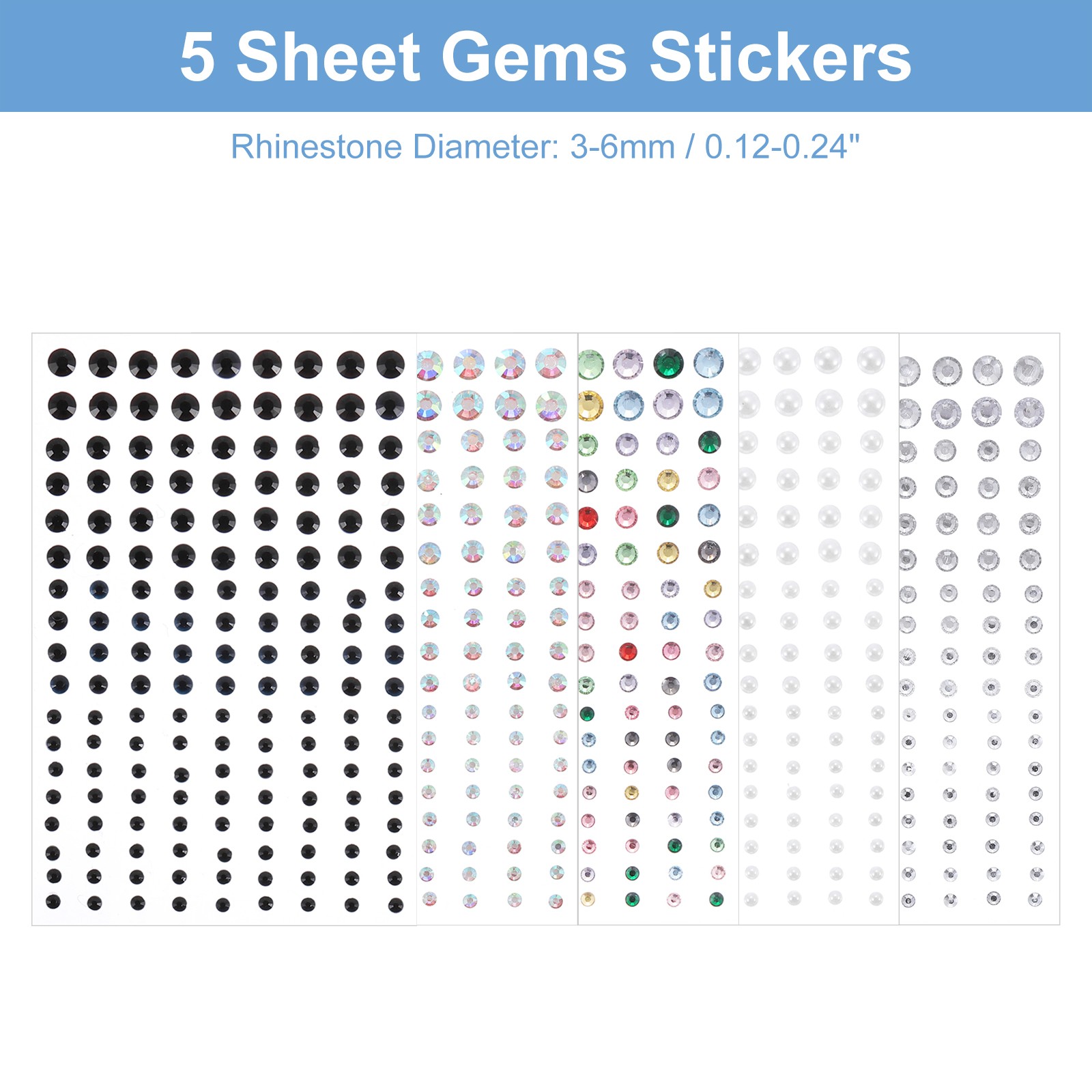 810Pcs 36mm Self Adhesive Rhinestone Sticker Clear/Pearl/Mixed/Colorful/Black