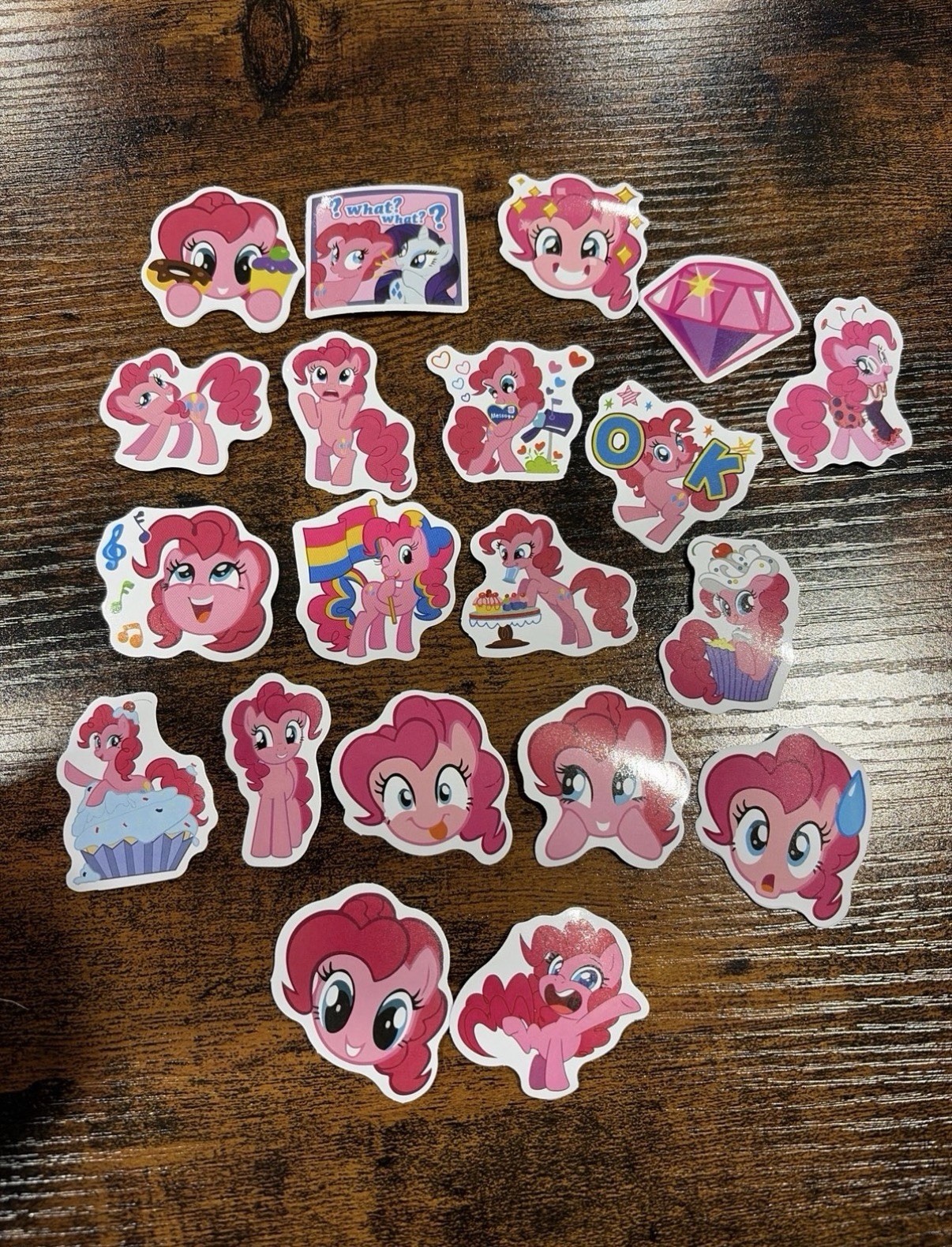 20 1.5” Pinkie Pie MLP My Little Pony die cut vinyl Sticker lot bundle hasbro